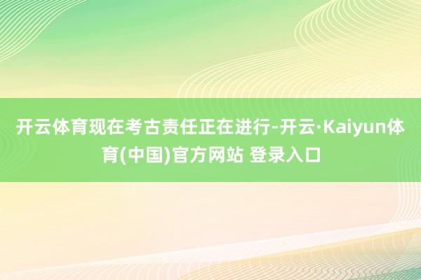 开云体育现在考古责任正在进行-开云·Kaiyun体育(中国)官方网站 登录入口
