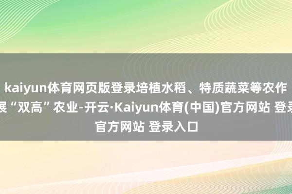 kaiyun体育网页版登录培植水稻、特质蔬菜等农作物发展“双高”农业-开云·Kaiyun体育(中国)官方网站 登录入口