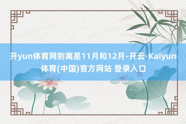 开yun体育网别离是11月和12月-开云·Kaiyun体育(中国)官方网站 登录入口